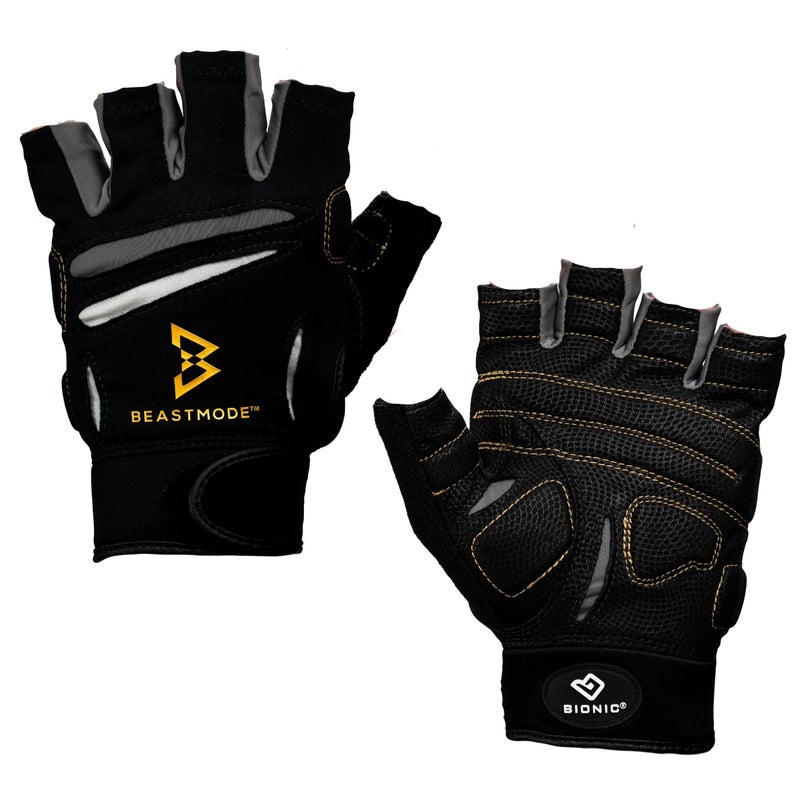 Bionic Men's Beastmode Half Finger Fitness Gloves (Small) - Image 1